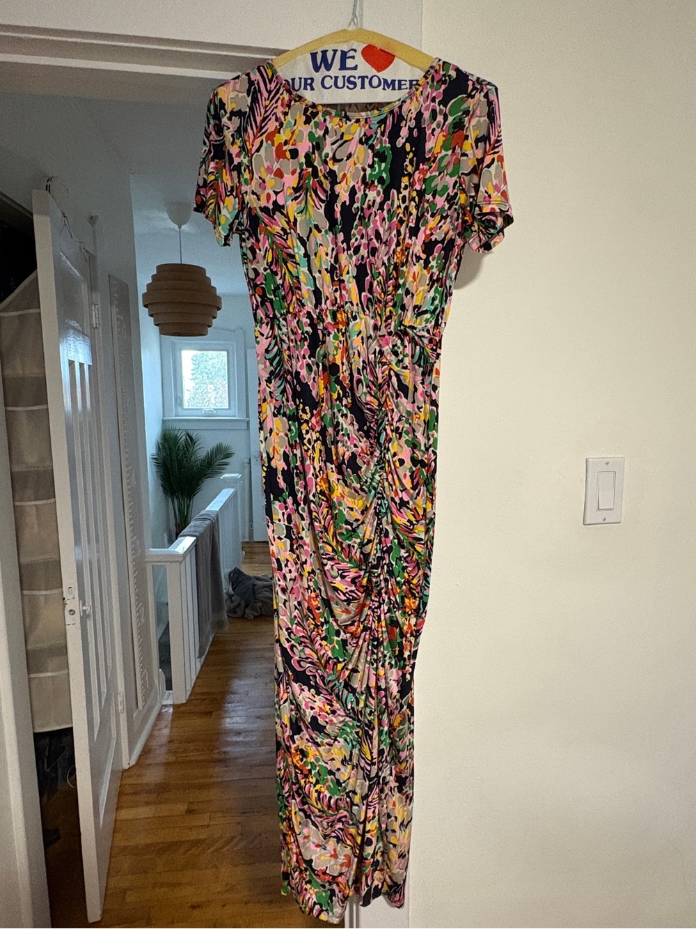 Pinkblush Multicolor Floral Ruched Maxi Dress - Pink, Green, Yellow